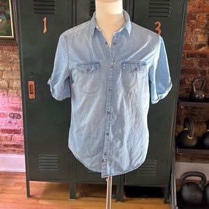 Calvin Klein chambray shirt sleeve button down